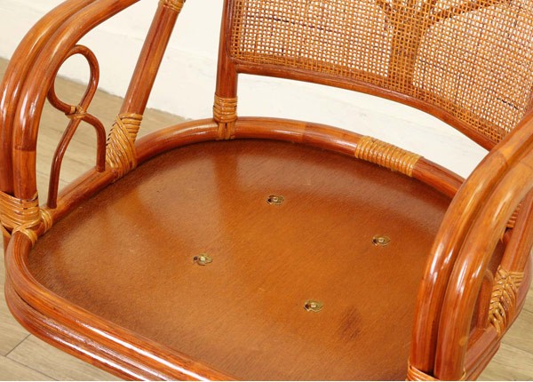 籐 回転チェア リラックスチェアー クッション付 ラタン家具 座面高