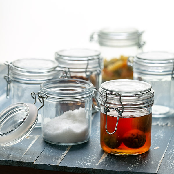 保存容器 300ml ガラス製 6個セット パッキン付き 密閉ガラス容器