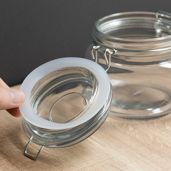 保存容器 600ml ガラス製 6個セット パッキン付き 密閉ガラス容器