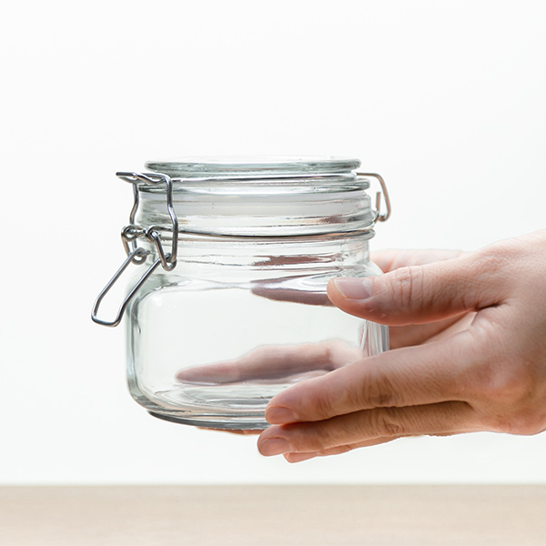 保存容器 600ml ガラス製 6個セット パッキン付き 密閉ガラス容器