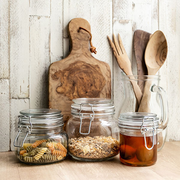 保存容器 800ml ガラス製 6個セット パッキン付き 密閉ガラス容器