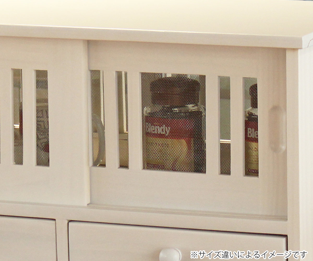 谷村実業 カウンターラック 桐製 幅80cm はい帳 両面引き戸 （ 蠅帳 蝿