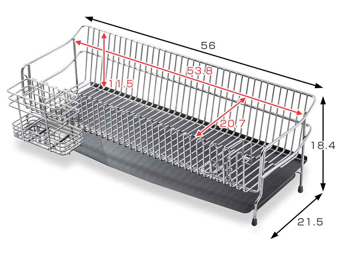 UCHIFIT 水切りラック ステンレス水切りカゴ 幅21.5cm （ ウチフィット