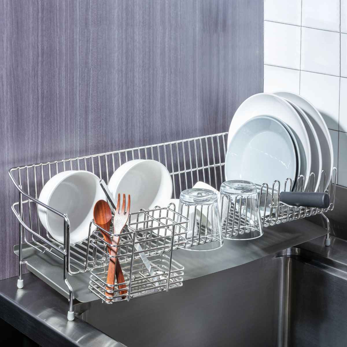 UCHIFIT 水切りラック ステンレス水切りカゴ 幅21.5cm （ ウチフィット