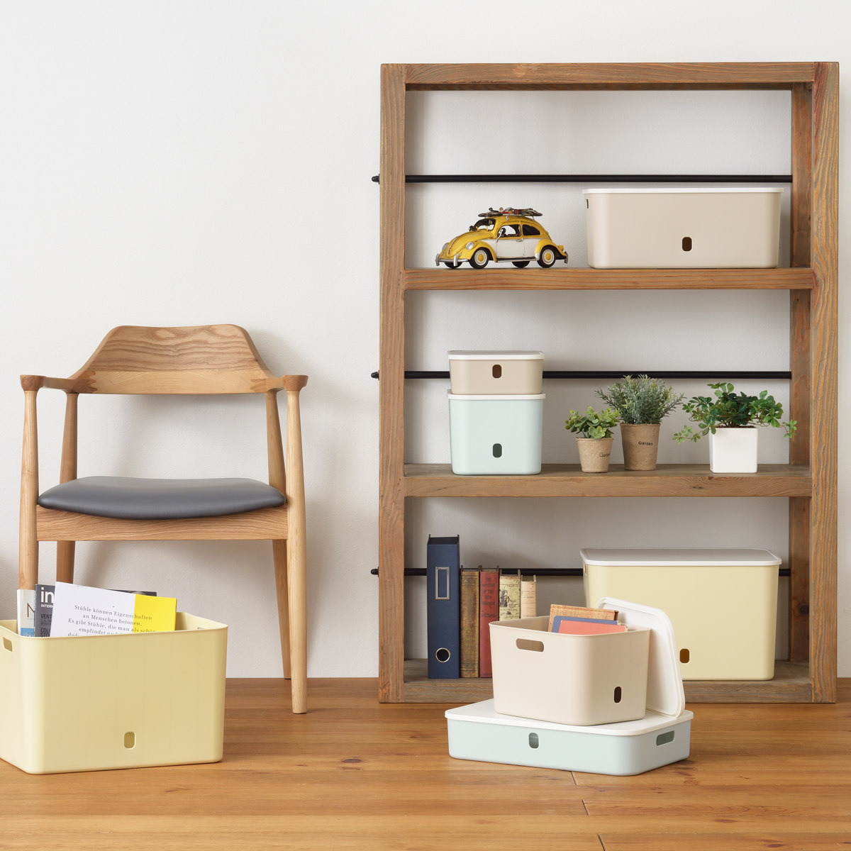 SANKA 収納ケース ナチュラ インボックス ソフト ワイドM 幅38×奥行26