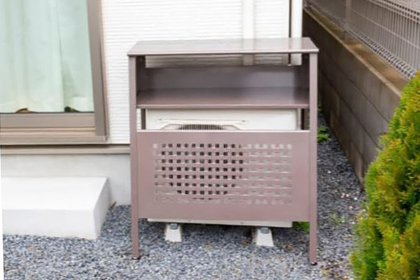 室外機カバー 大型 棚付き 収納 耐荷重15kg （ 室外機ラック エアコン