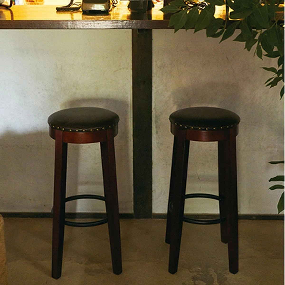 東谷 カウンタースツール 高さ70cm スツール ソフトレザー 木製 天然木