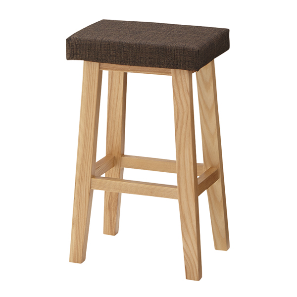 東谷 ハイスツール 高さ60cm 木製 天然木 布張り ファブリック