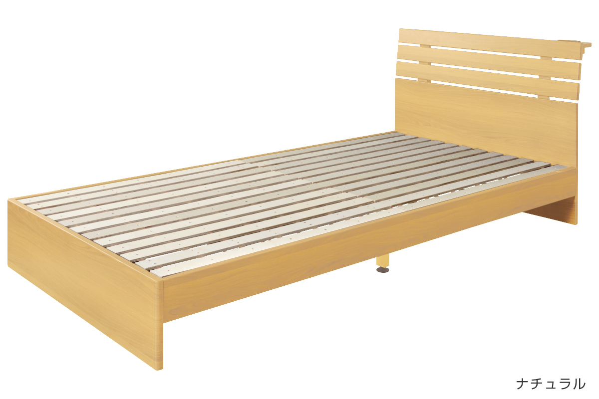 ベッド シングル 木製 すのこ コンセント付き ヘッドボード 本棚