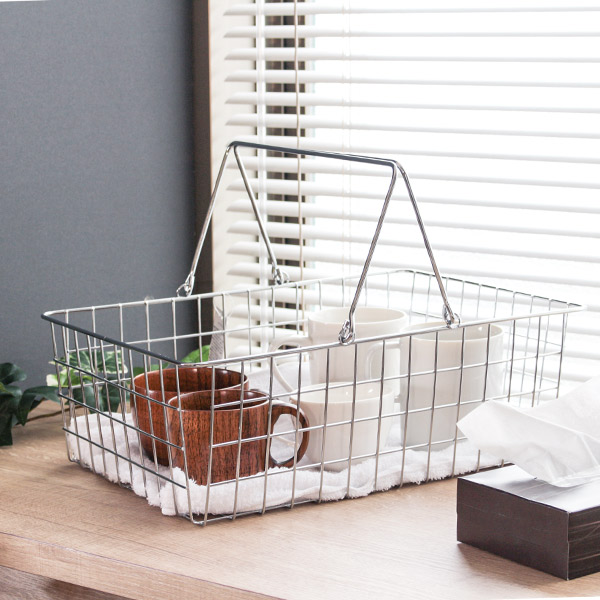 ちどり産業 小物収納 ワイヤー収納BOX 幅36×奥行26×高さ12cm