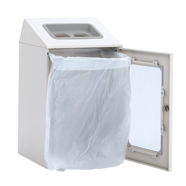 屋内用ゴミ箱 ダストボックス 80L オフホワイト色 窓付タイプ ニートSTF ミエル （ 法人限定 屋内用 分別ゴミ箱 分別 業務用 ゴミ箱 ごみ箱 分別ごみ箱 ）_5
