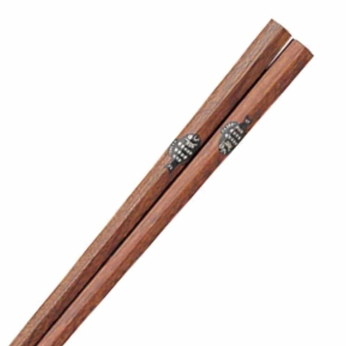 木製シンプル茶色箸 約23cm 箸 20.5cm 23cm 六角 いさざ しま調 天然木 木製 日本製 （ お箸 はし
