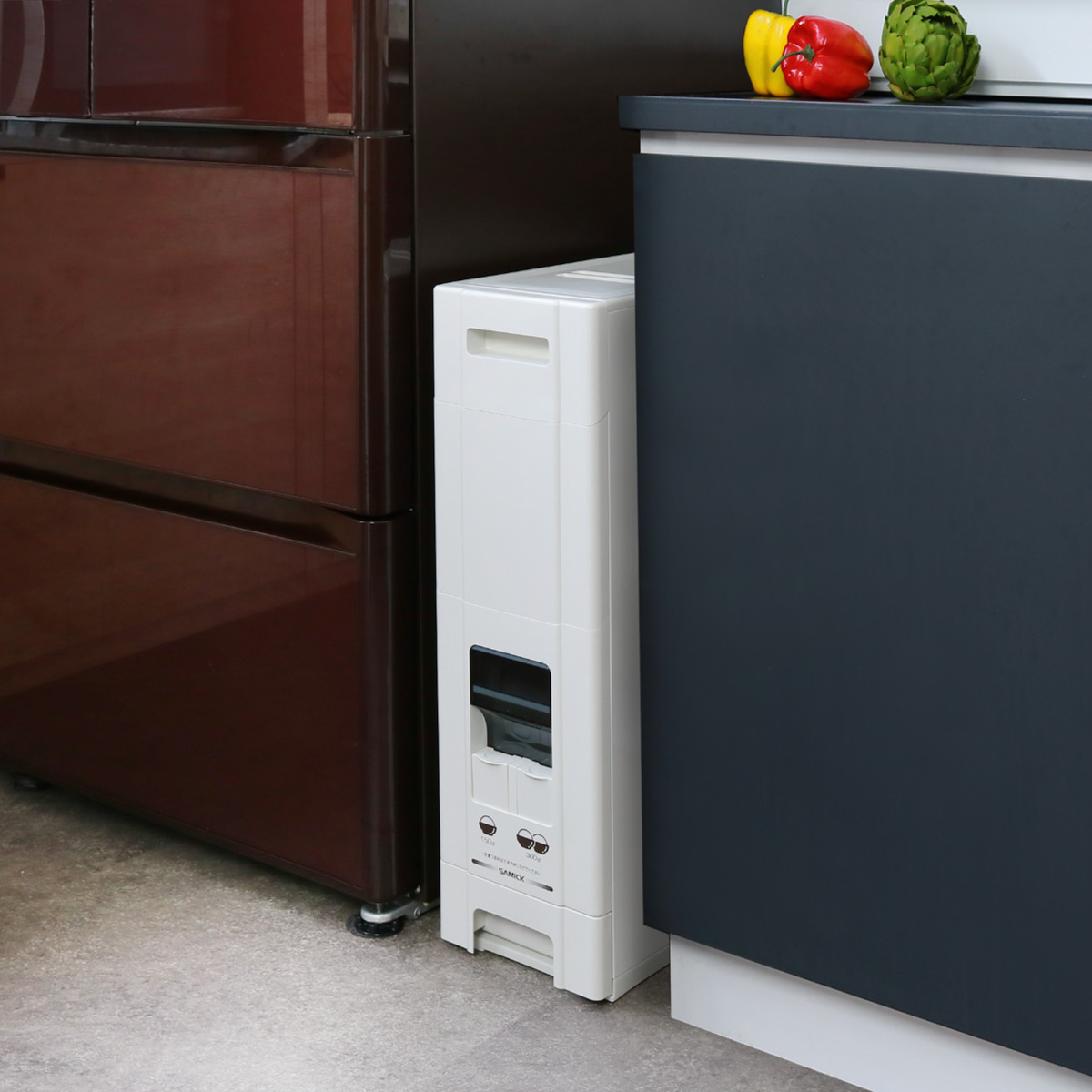 米びつ 1合計量 22kg用 無洗米対応 コンパクトライスディスペンサー