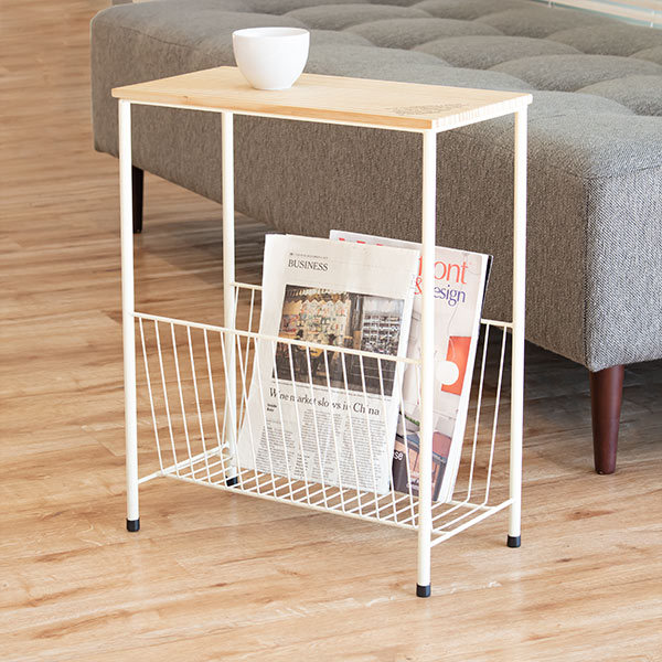 東谷 サイドテーブル 6台セット 高さ50cm マガジンラック 木製