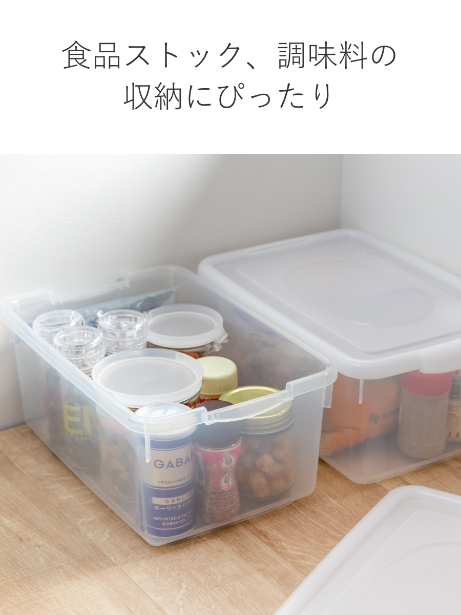 サンコープラスチック 収納ケース 幅22.7×奥行32.7×高さ14.7cm フタ