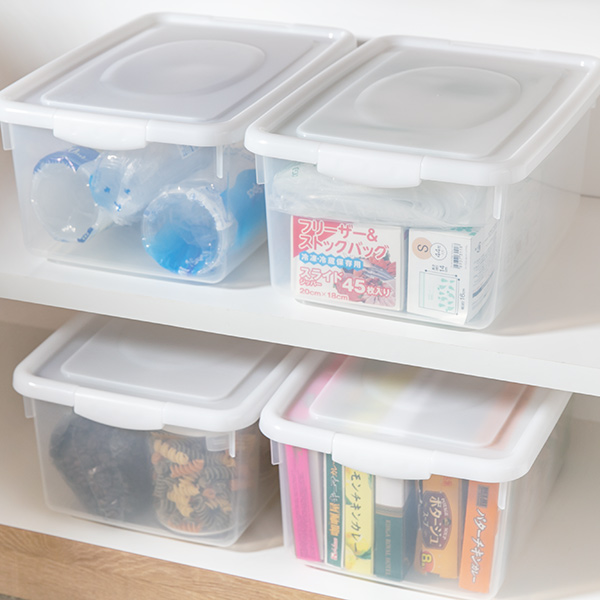 サンコープラスチック 収納ケース 幅22.7×奥行32.7×高さ14.7cm フタ
