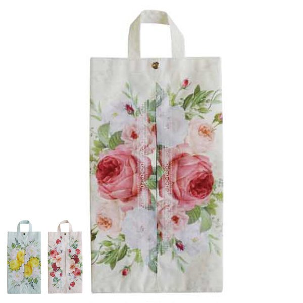 ティッシュカバー ティッシュケース 花柄 ガーデンローズ 布 吊り下げ （ ティッシュ ケース カバー ボックスティッシュ ）
