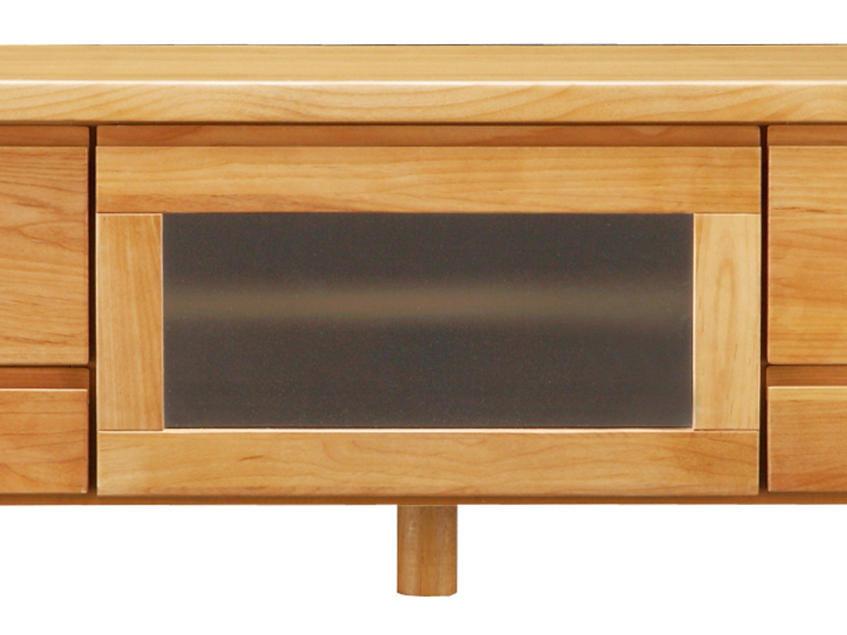 吉桂 テレビ台 幅110.5cm ローボード アルダー材前板 Pluma （ 開梱