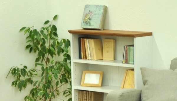 本棚 シェルフ 4段 フレンチカントリー 白家具 Charlotte 幅60cm