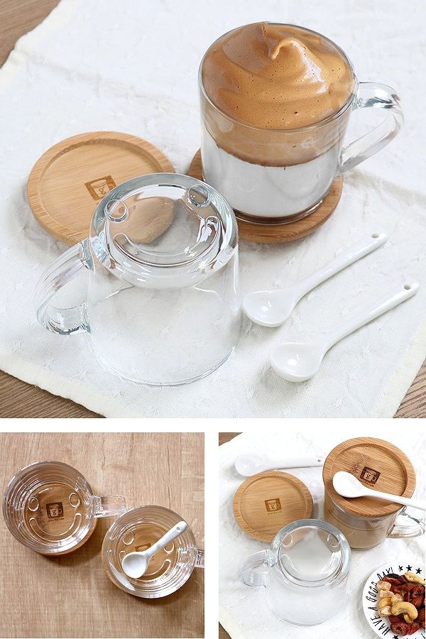 マグカップ＆スプーン 2個セット 250ml フタ付き good day cafe