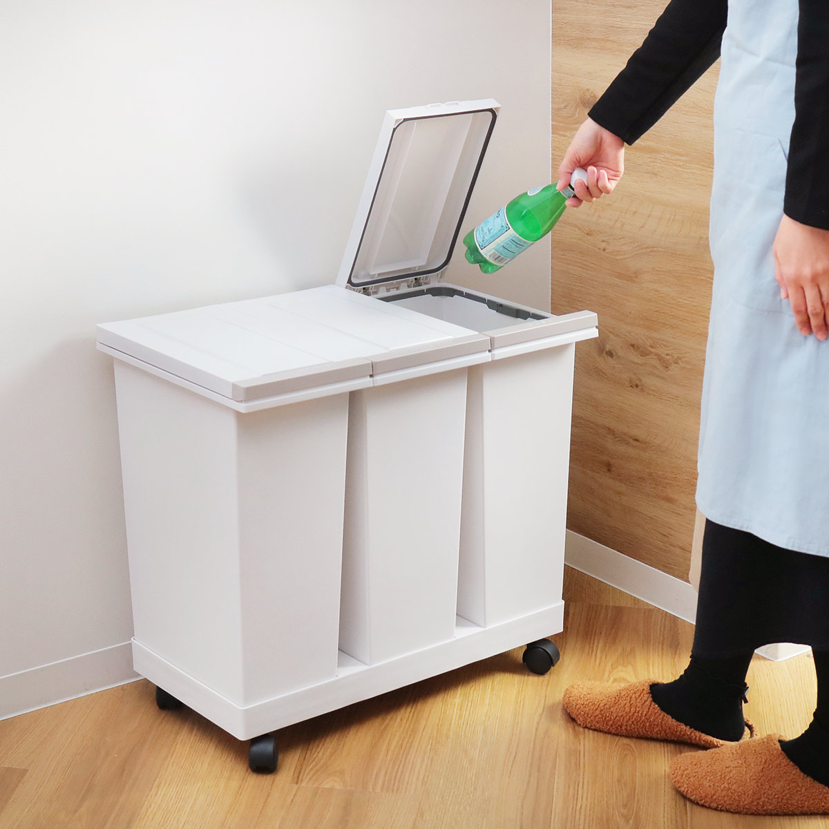 アスベル（ASVEL） ゴミ箱 分別 3分別 20L 防臭 密閉 分別ゴミ箱 横型