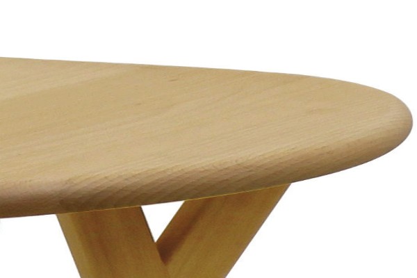 サイドテーブル 幅60cm 木製 天然木 無垢材 テーブル 扇形 ソファ