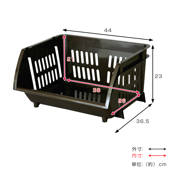 キッチン収納 積み重ねバスケット 3個セット ...の詳細画像2