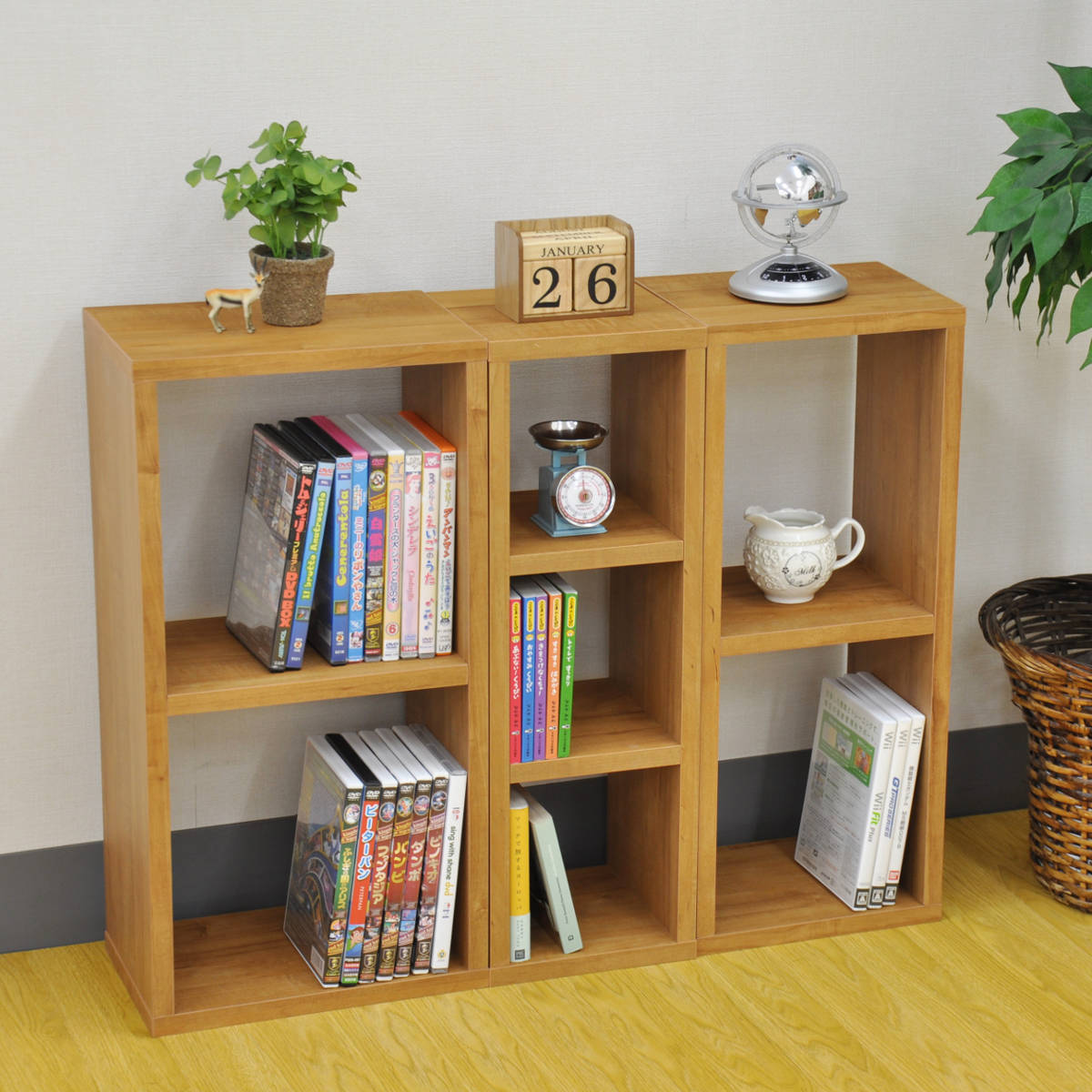 オープンラックシステム 浅型 2段 幅25×奥行30×高さ60cm 組合せ自由