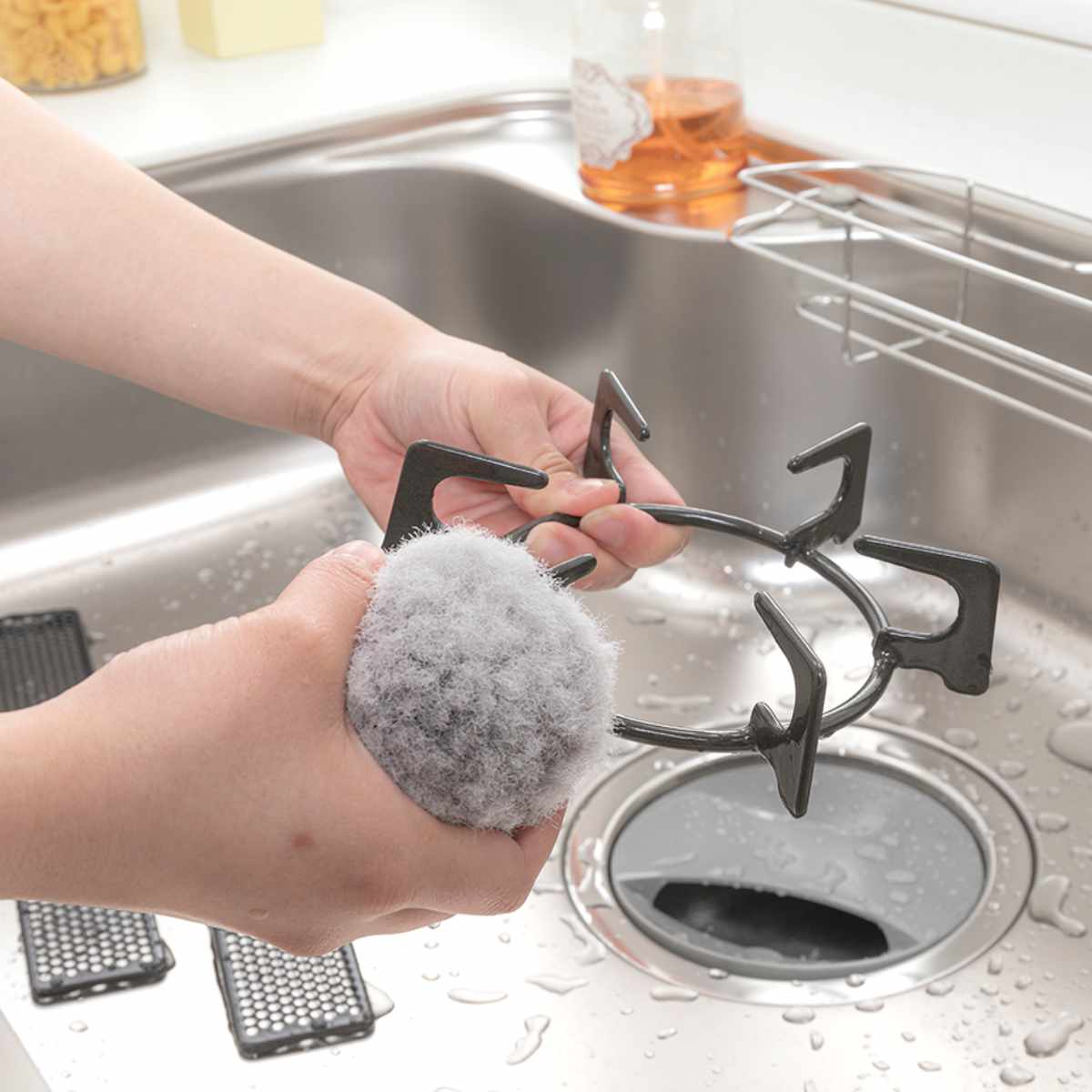 THANKO シンク用スポンジ びっくりフレッシュ 抗菌 サトミツボール