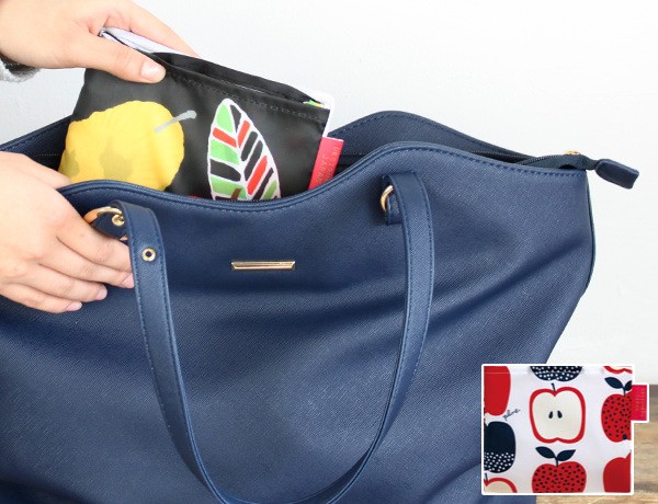 エコバッグ 2way Shopping Bag 赤青りんご デザイナーズ エコバッグ 2way Shopping Bag 赤青りんご デザイナーズ