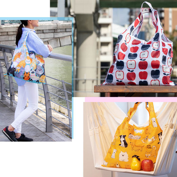 エコバッグ 2way Shopping Bag 赤青りんご デザイナーズ