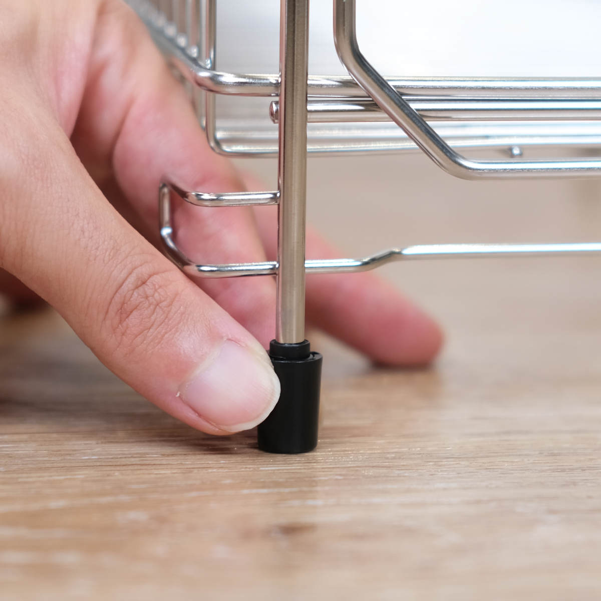 パール金属 水切りラック 2段 ステンレス製 まな板受け付き アット