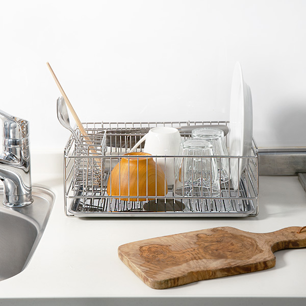 水切りラック どこでも置けるトレー付き ステン...の詳細画像3