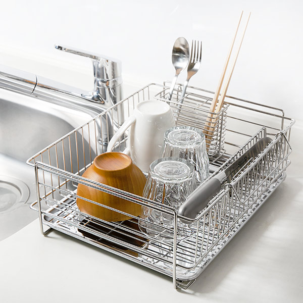 水切りラック どこでも置けるトレー付き ステン...の詳細画像4