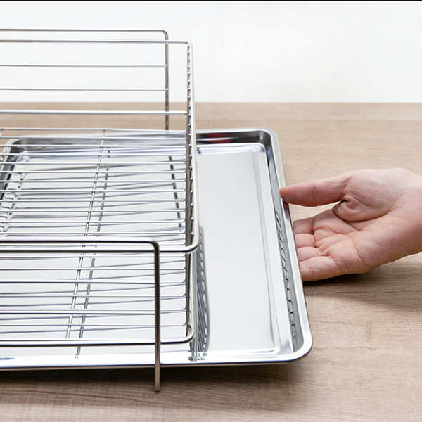水切りラック どこでも置けるトレー付き ステン...の詳細画像5