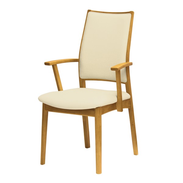 ダイニングチェア 座面高43cm 奥行58cm アームチェア 天然木 （ 開梱