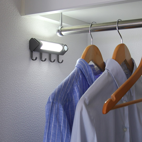 キーフック LEDライト センサーライト＆アラーム機能付き （ 壁掛け