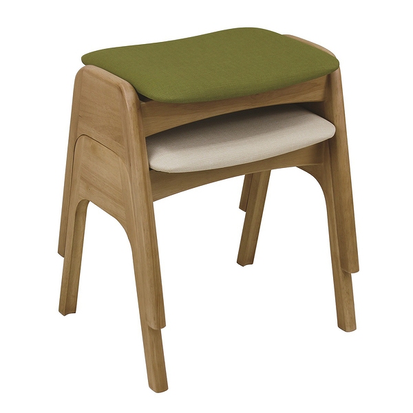 スツール 同色2脚セット スタッキング 高さ41cm 木製 （ 開梱設置