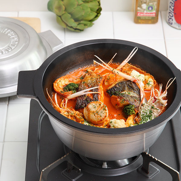 北陸アルミニウム 両手鍋 20cm あわせ釜 マイスター 無水調理