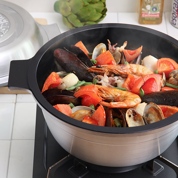 北陸アルミニウム 両手鍋 24cm あわせ釜 マイスター 無水調理