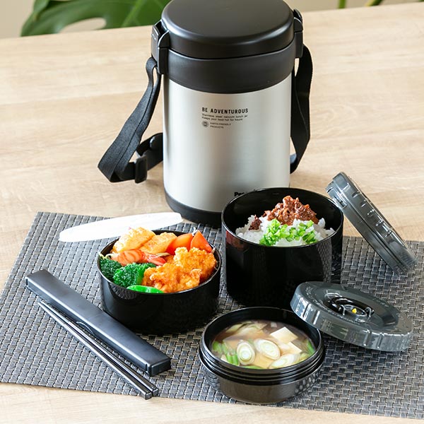 弁当箱 保温弁当箱 ステンレスランチジャー カトラリー付き 1310ml 縦