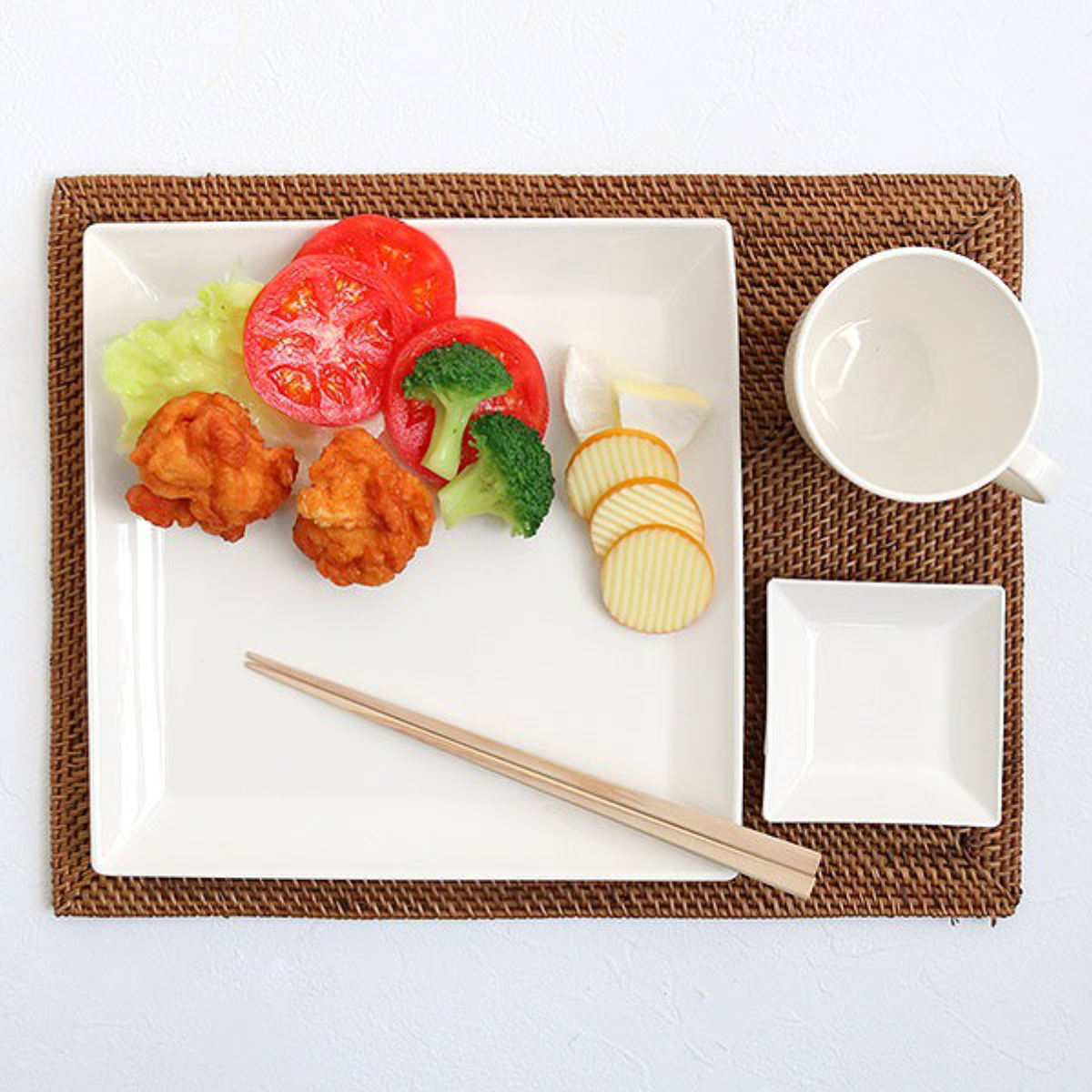 宮本産業 プレート スクエア 26cm クリーンコート ホワイト