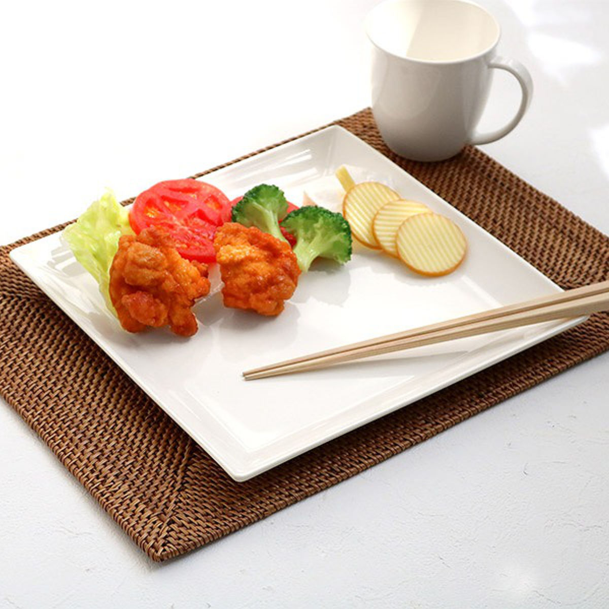 宮本産業 プレート スクエア 26cm クリーンコート ホワイト