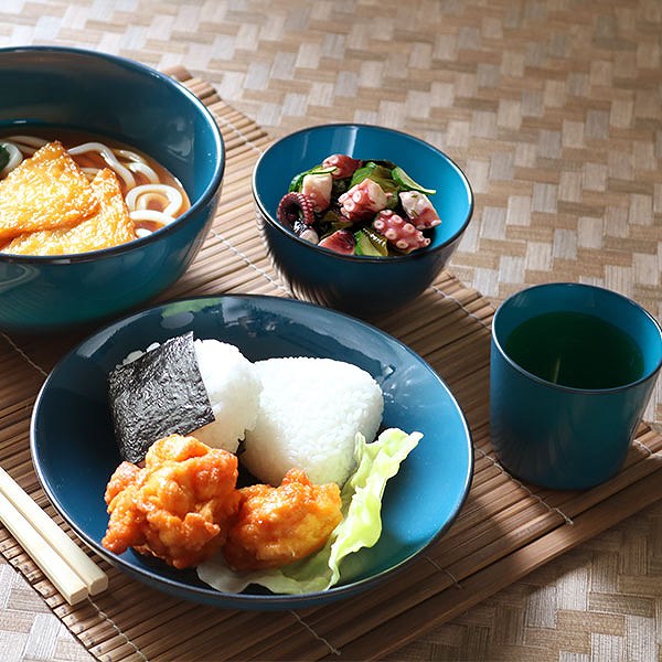 そば猪口 230ml 藍彩 プラスチック 皿 食器 山中塗り 日本製 （ 食洗機