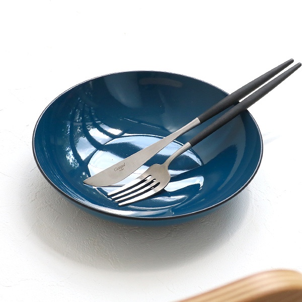 プレート 20cm 藍彩 プラスチック 皿 深皿 食器 山中塗り 日本製 同色5