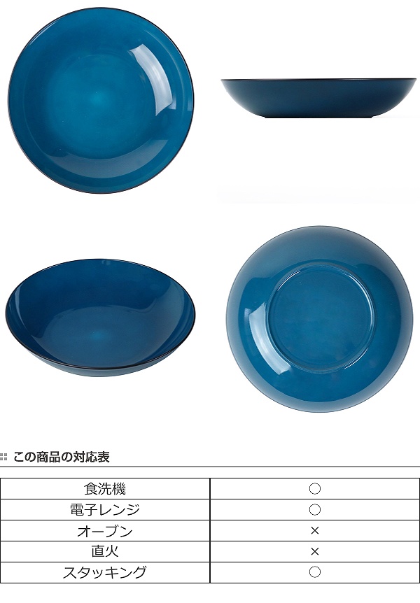 プレート 20cm 藍彩 プラスチック 皿 深皿 食器 山中塗り 日本製 同色5