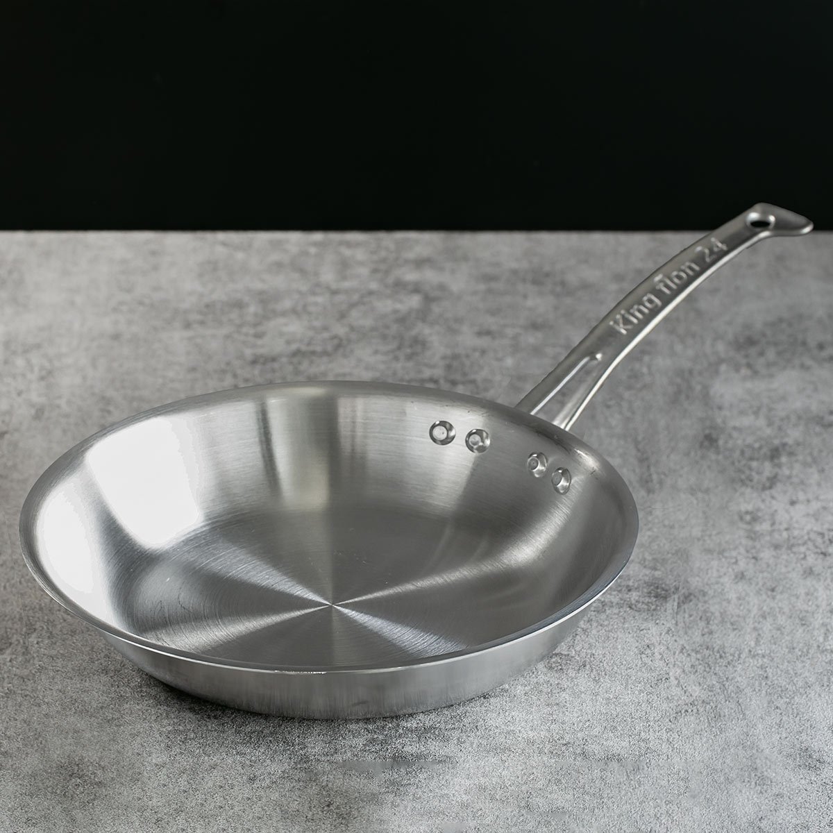 フライパン 24cm IH対応 浅型 ステンレス製 キングフロン ノーメイク