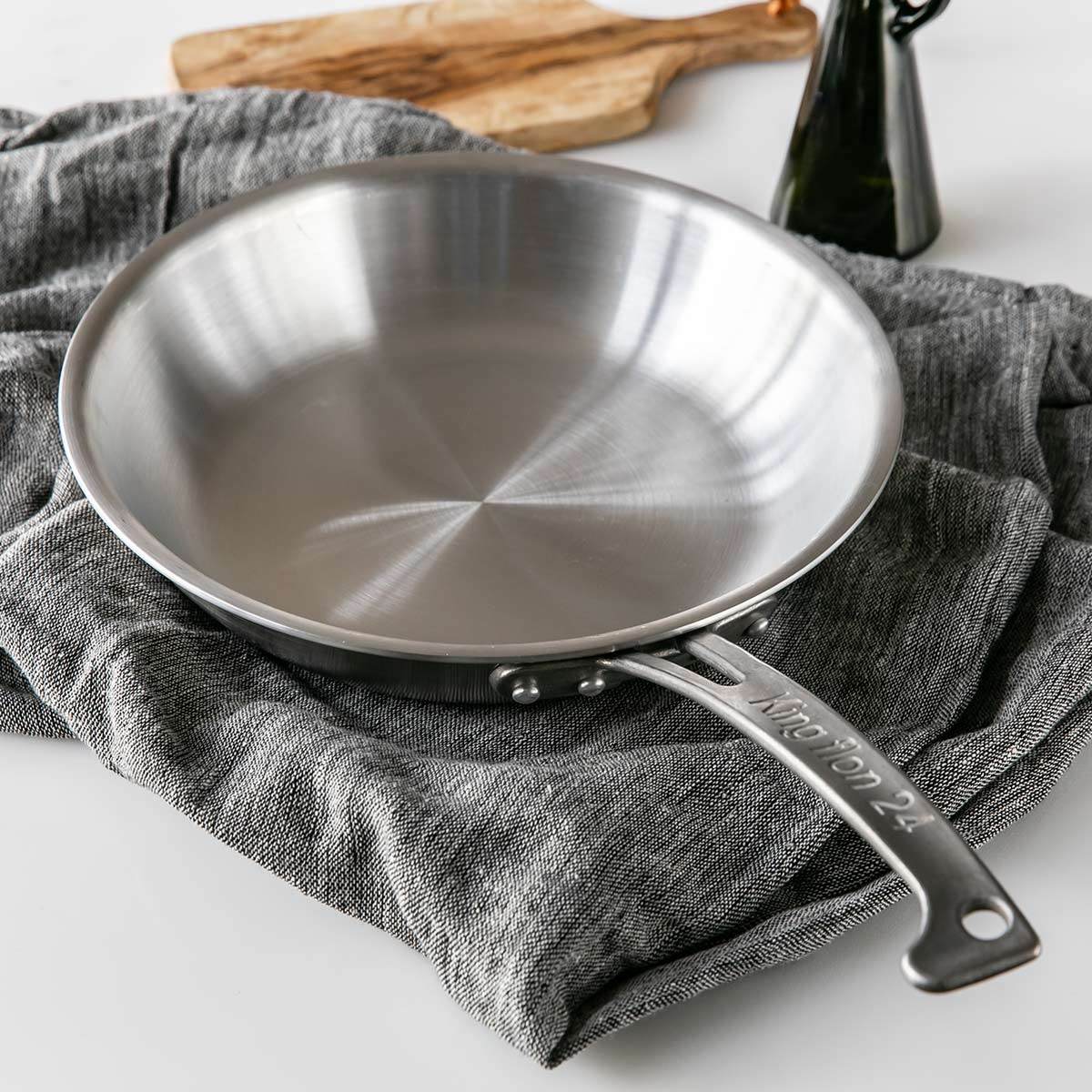 Kingflon フライパン 24cm IH対応 キングフロン フライパン 浅型 24cm IH対応 ステンレスハンドル 中尾