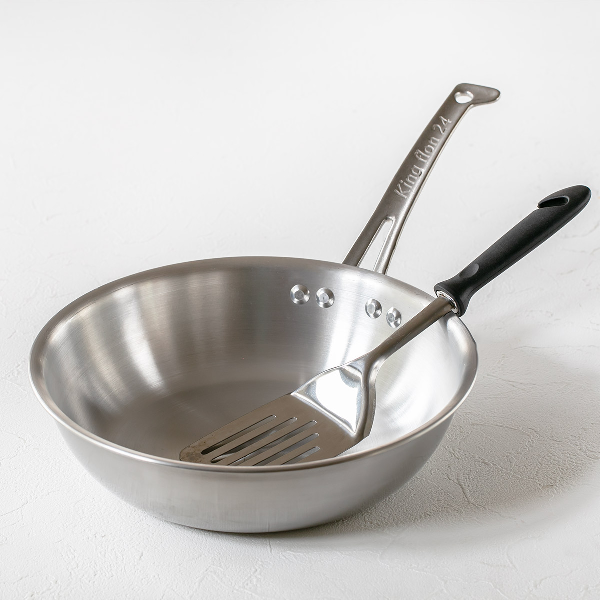 フライパン 21cm IH対応 深型 ステンレス製 キングフロン ノーメイク