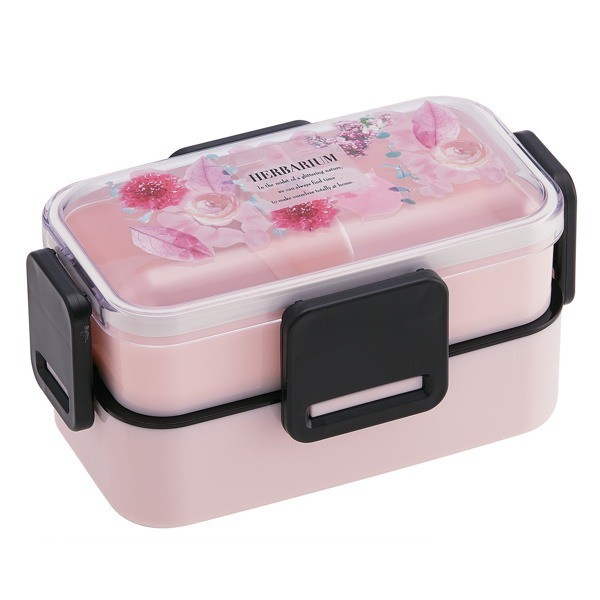 お弁当箱 2段 ふわっと弁当箱 4点ロック ハーバリウム 600ml ランチ
